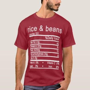T-shirt riz et haricots Nutrition Facts Drôle Thanksgiving