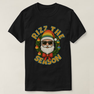 T-shirt Rizz The Season Trendy Christmas Gay Rainbow Santa