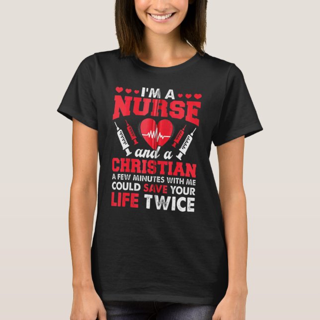 T-shirt Rn Lvn Cna Infirmière Grad Cool chrétien Infirmièr (Devant)