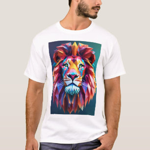 T-shirt "Roar Vibrant : Triangles de Lion colorés imprimés