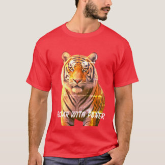 T-shirt "Roar with Power : Fierce Tiger Graphic Tee"