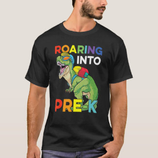 T-shirt Roaring Into Pre K Back To School Dinosaur Kids Bo