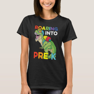 T-shirt Roaring Into Pre K Back To School Dinosaur Kids Bo