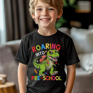 T-shirt Roaring into Pre-School Dinosaur– First Day of Pre