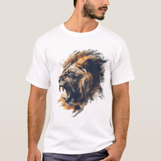 T-shirt Roaring Majesty - Fierce Lion Art Design