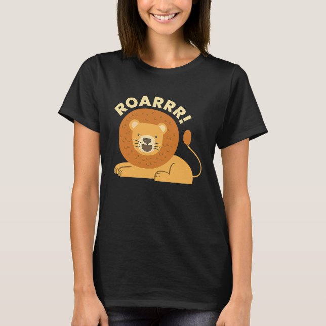 T-shirt Roarrr I Lion Girl Boys Tiger Cat Animal Friend Ch (Devant)