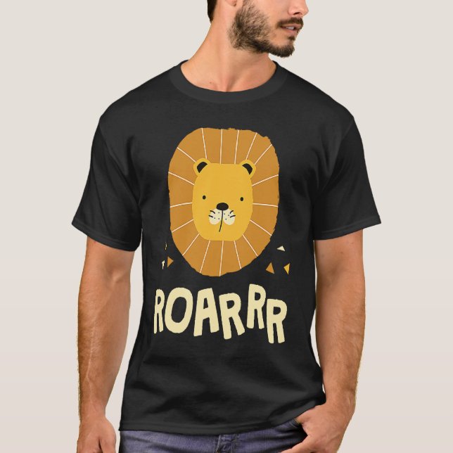 T-shirt Roarrr I Lion Girl Boys Tiger Cat Animal Friend Ch (Devant)