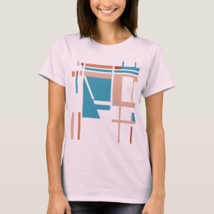 T-shirt Robe de corail bleu turquoise Carrés d'inspiration