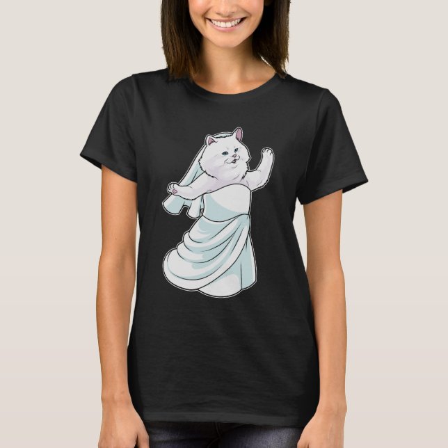 T-shirt Robe de mariée chat persan Mariage (Devant)