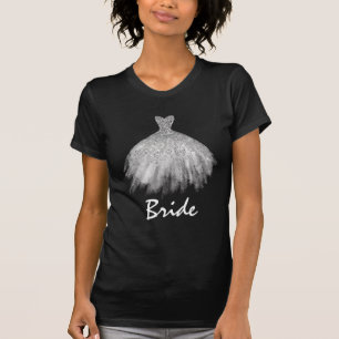 T-shirt ** Robe de mariée Parties scintillant d'argent rob