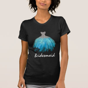 T-shirt *~* Robe de mariée Parties scintillant turquoise
