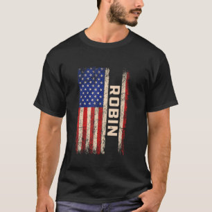 T-shirt Robin Prénom Chemise Robin Nom Drapeau américain