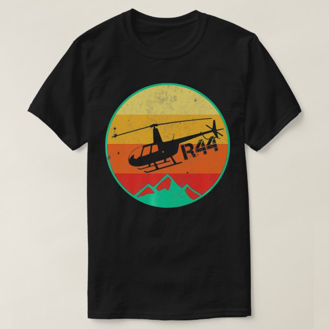 T-shirt Robinson R44 Hélicoptère Aviateur d'aviation Pilo (Design devant)