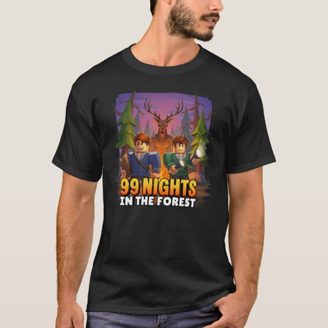 T-shirt Roblox 99 Nights in the Forest Popular Game (Devant)