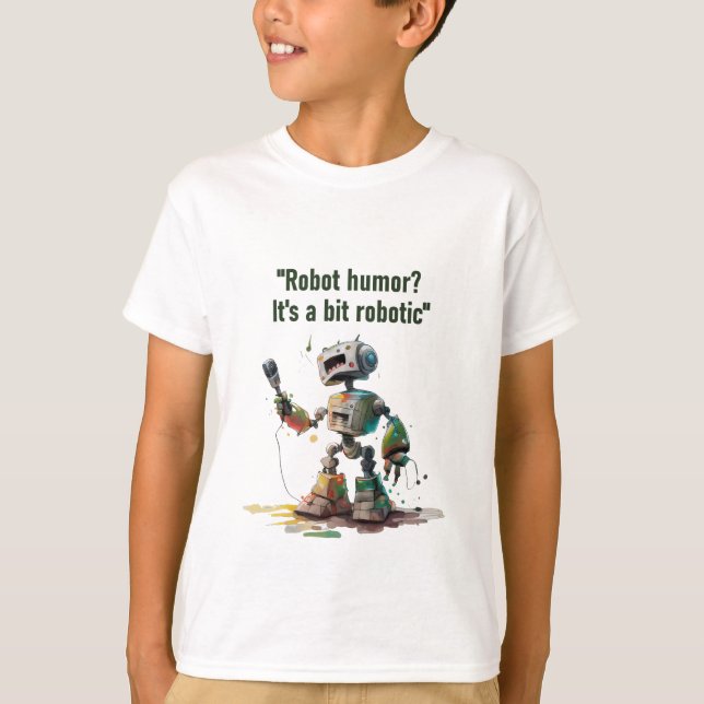 T-shirt "Robo-Comedy Club" avec un robot comédien stand-up (Devant)