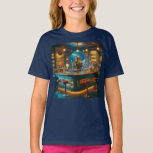 T-shirt Robot Barman dans le bar interstellaire démodé de 