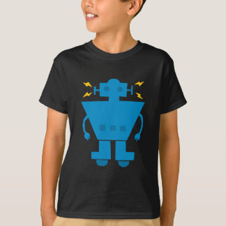 T-shirt Robot bleu, bande dessinée, rétro, mignonne