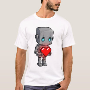 T-shirt Robot Cœur Pixel