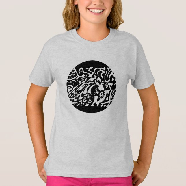 T-shirt "Robot Dreams" B&W Art Abstrait (Devant)