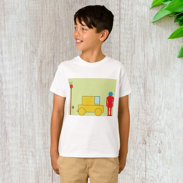 T-shirt Robot Et Voiture Rétro (Créateur téléchargé)