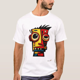 T-shirt Robot Expressionniste Abstrait Art Géométrique Mod