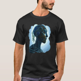 T-shirt Robot Féminin Sci-Fi Cyborg Futuriste Unique Numér