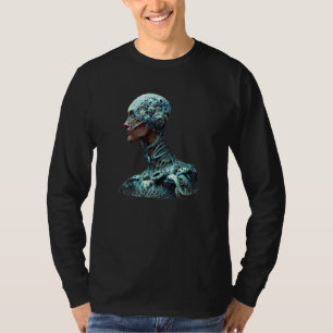 T-shirt Robot Féminin Sci-Fi Cyborg Futuriste Unique Numér