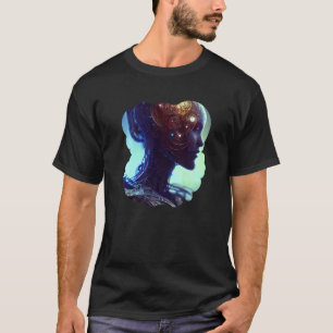 T-shirt Robot Féminin Sci-Fi Cyborg Unique Futuriste Numér