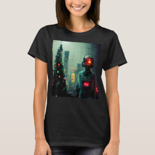 T-shirt Robot fêtant Noël et Nouvel An conception de l'IA