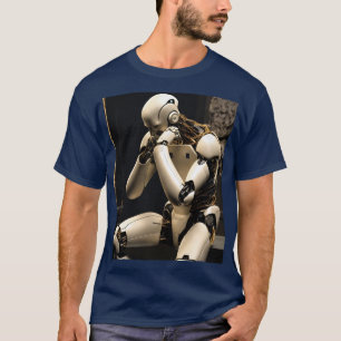 T-shirt robot humanoïde dans la position exacte