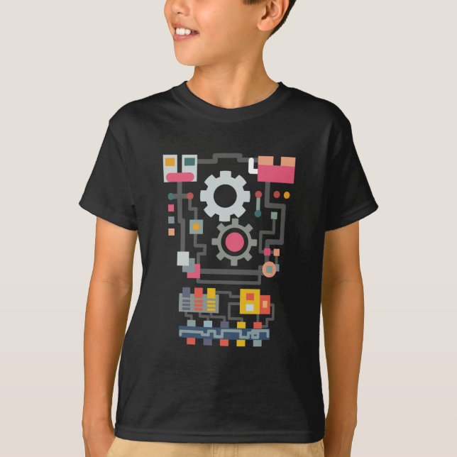 T-shirt Robot Ingénieur de mignons Intelligence Artificiel (Devant)