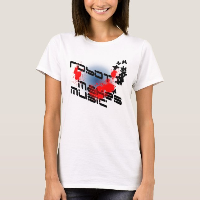T-shirt robot-make-music-splatter (Devant)