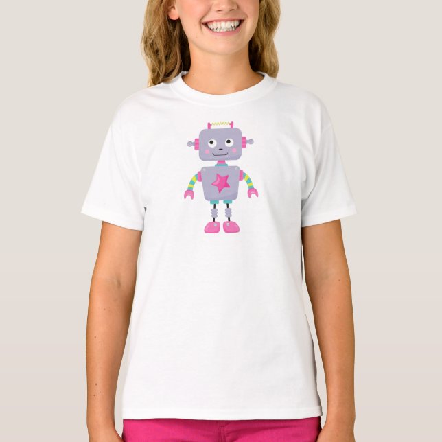 T-shirt Robot mignon, Robot drôle, Robot idiot, Robot mauv (Devant)