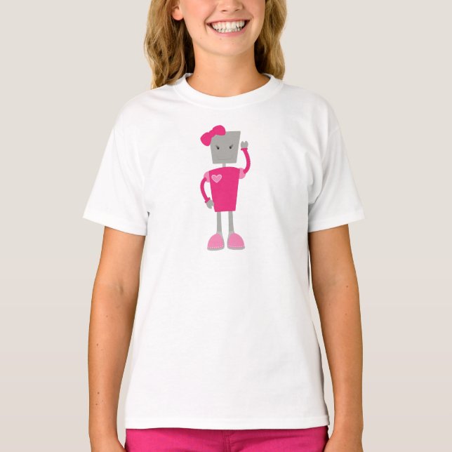 T-shirt Robot Mignonne, Robot Drôle, Robot Fille, Robot Ro (Devant)