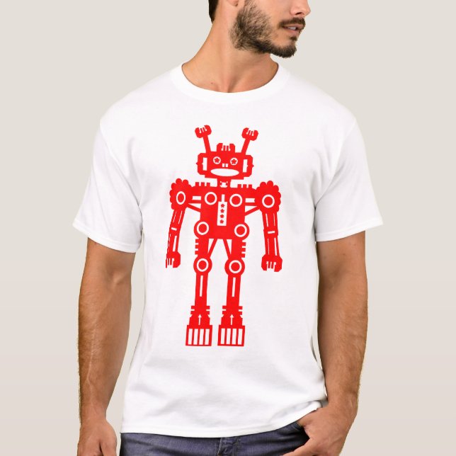 T-shirt Robot Mk I - (Rouge) - Customisé (Devant)