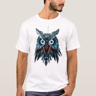 T-shirt Robot Owl Face Art
