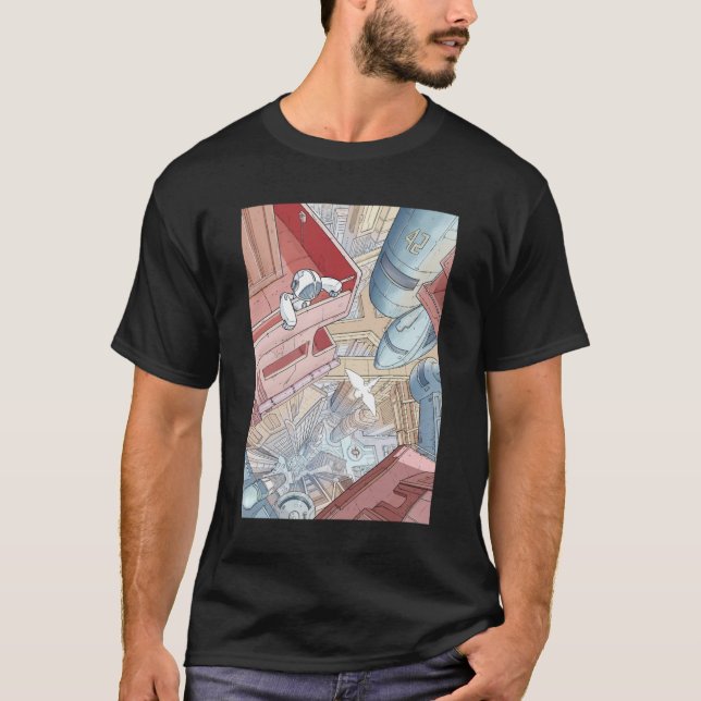 T-shirt Robot perdu dans un monde Moebius (Devant)