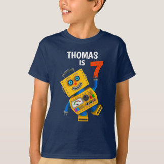 T-shirt Robot personnalisable 7e anniversaire 7 ans