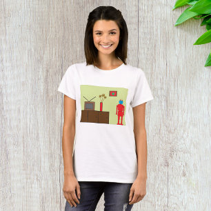 T-shirt Robot rouge rétro