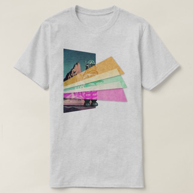 T-shirt Robot spatial Vaporwave (Design devant)
