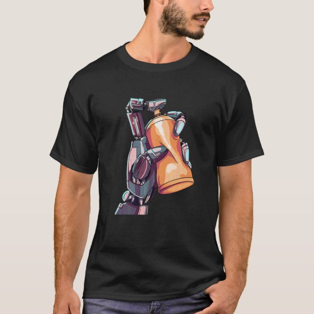 T-shirt Robot Spray Peinture Street Artiste Graffiti urbai (Devant)