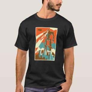 T-shirt Robot vintage Attaquer City Retro Bot Attaque Pour