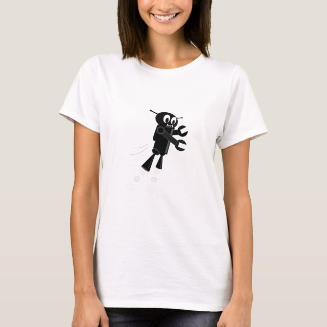 T-shirt Robot volant noir (Devant)