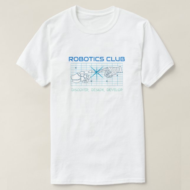 T-shirt Robotics Club - Découvrir, concevoir, développer (Design devant)