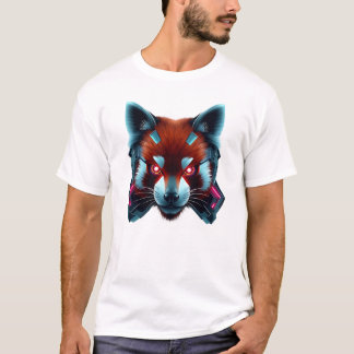 T-shirt Robotique Rouge Panda Face Art