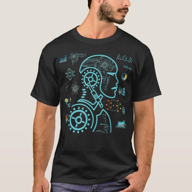 T-shirt Robotique Tête Intelligence Artificielle Machine p (Devant)