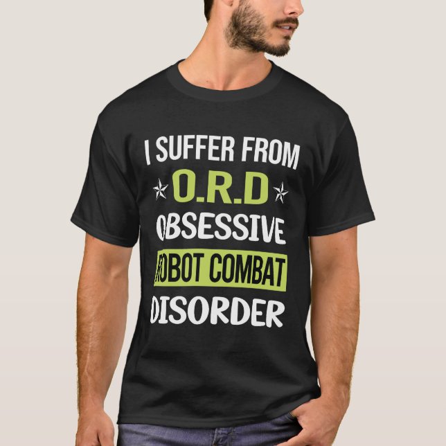 T-shirt Robots de combat de robot d'amour obsessionnel (Devant)