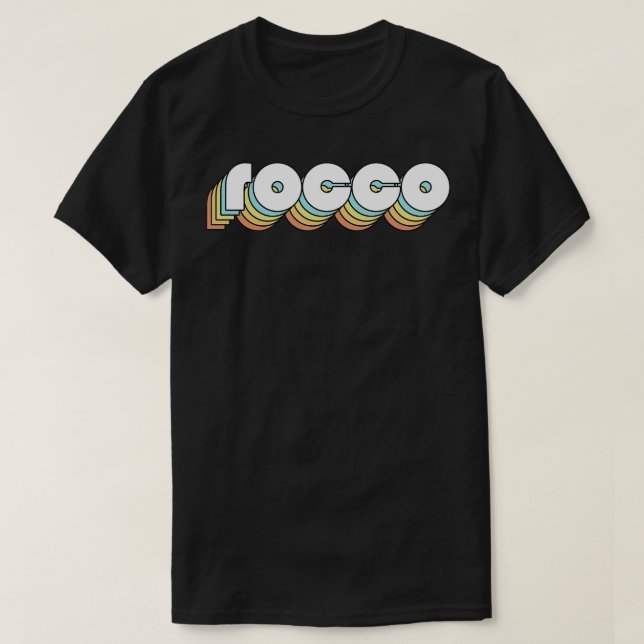 T-shirt Rocco Retro Typographie arc-en-ciel style défraîch (Design devant)