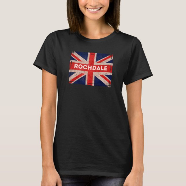 T-shirt Rochdale Drapeau Pioneers Ville Lancashire Né (Devant)