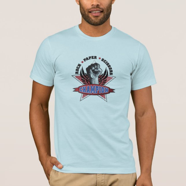 T-shirt Roche, papier, champion de ciseaux (Devant)